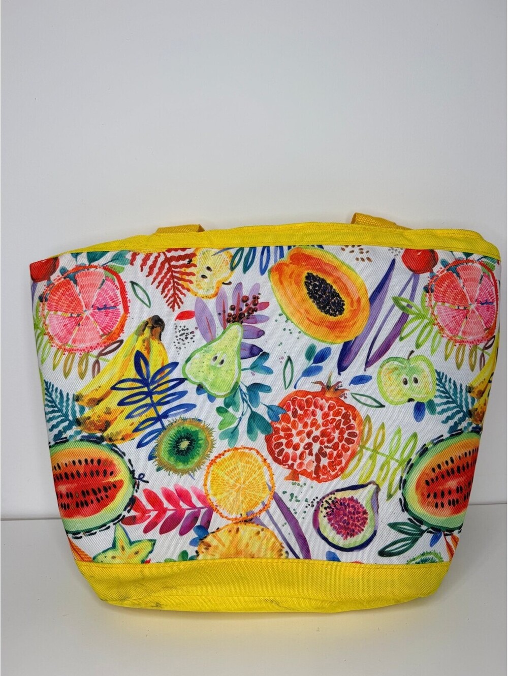Aldi's Fruit print insulated tote cooler bag